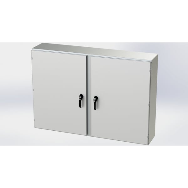 3 Point Latch with Padlock Handle Electrical Enclosures, 42 in H, 12 in D, 60 in W